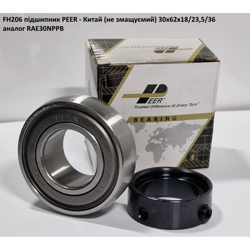 FH206 підшипник PEER - Китай (не змащуємий) 30х62х18