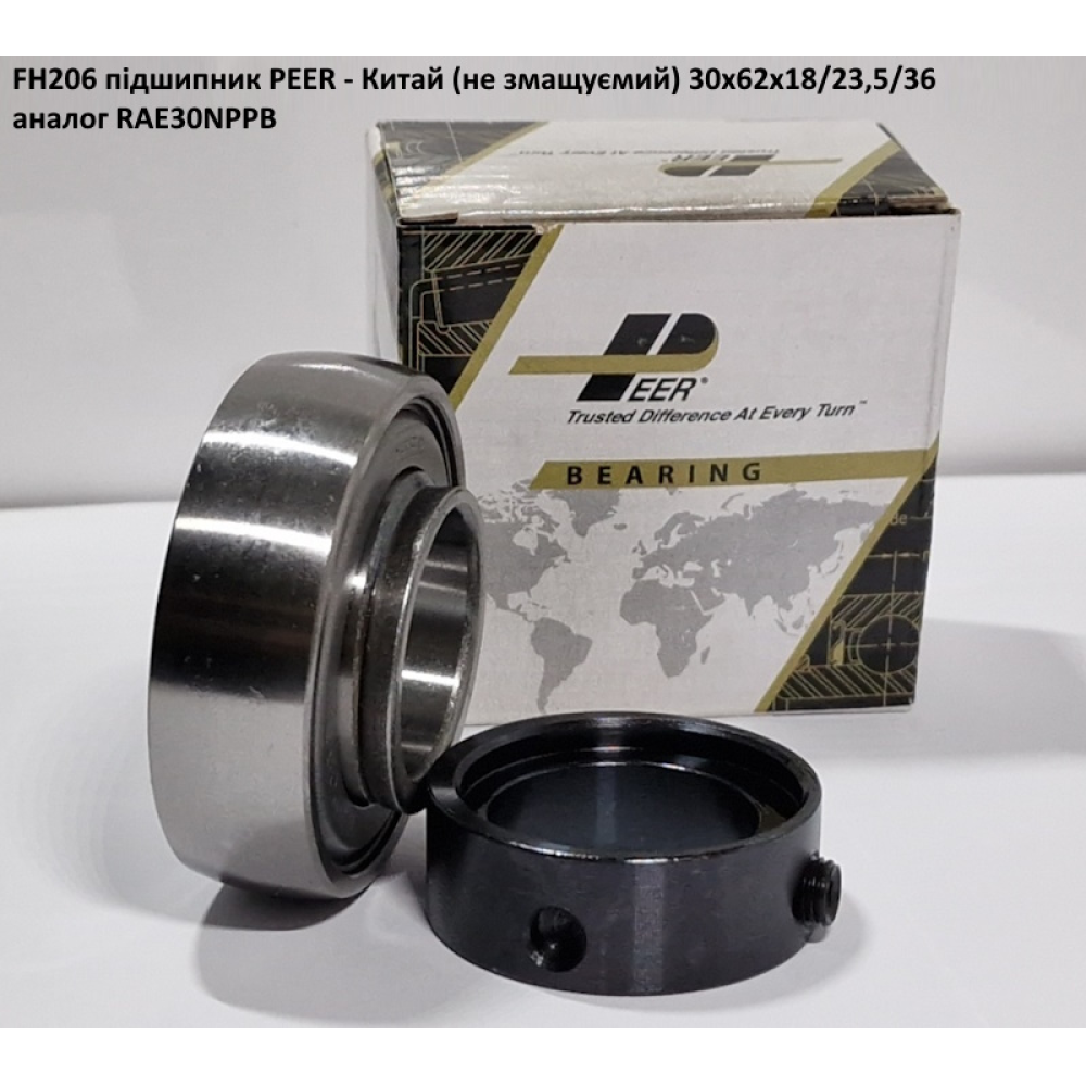 FH206 підшипник PEER - Китай (не змащуємий) 30х62х18