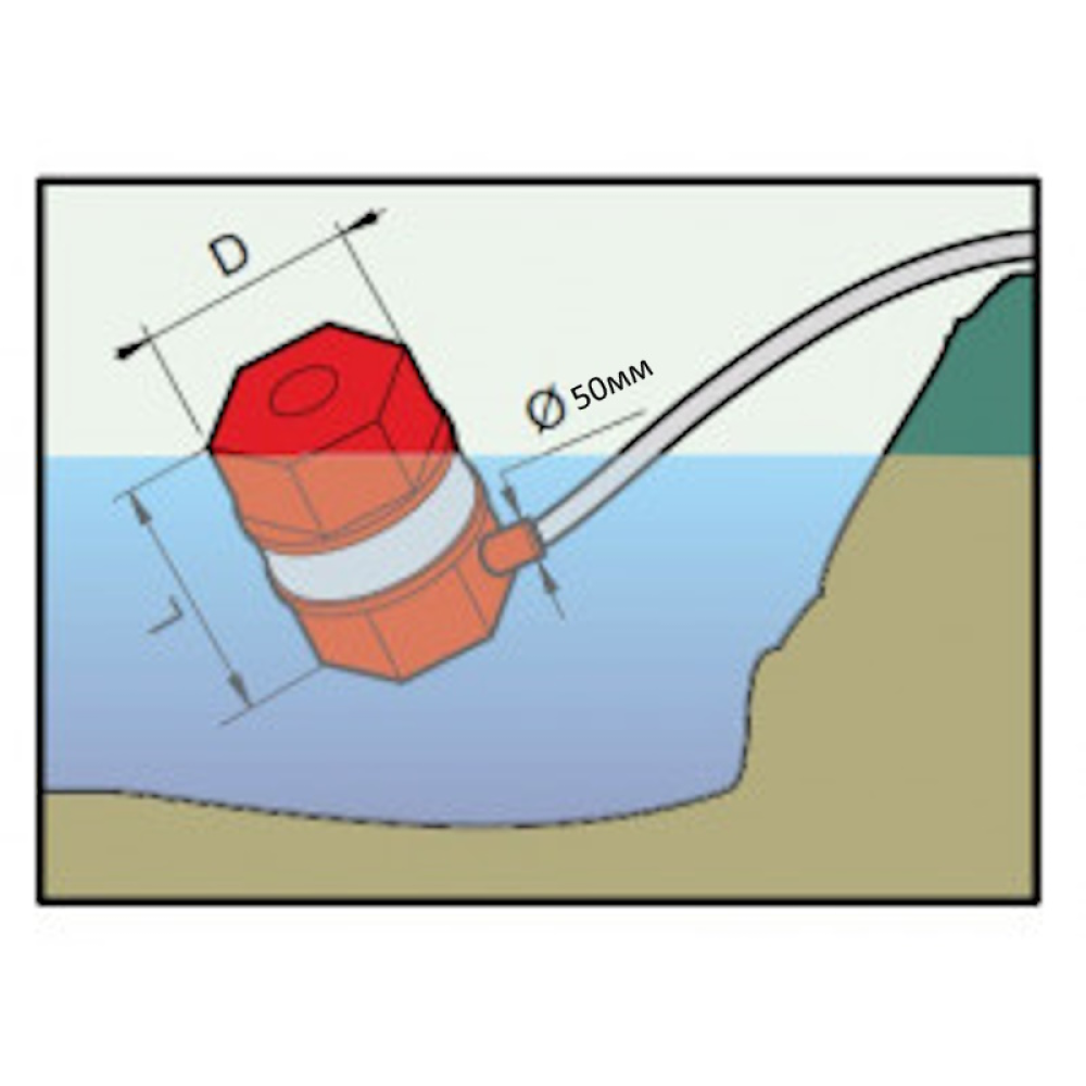 2" фільтр плаваючий H=203 під рука 50мм ARAG 3073050
