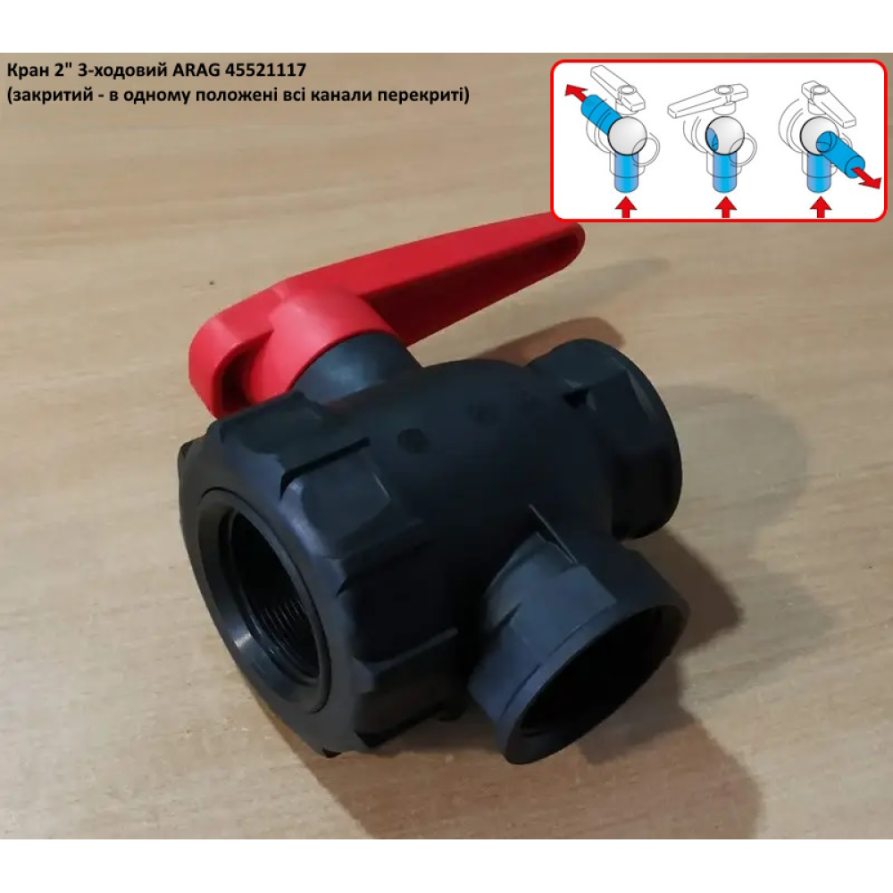 2" кран 3-х ходовий ARAG 45521117 (закритий)