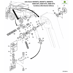 Элеватор колосовой на John Deere 9640WTS, 9660WTS, 9680WTS, 9640i WTS, 9660i WTS, 9680i WTS, AZ101791