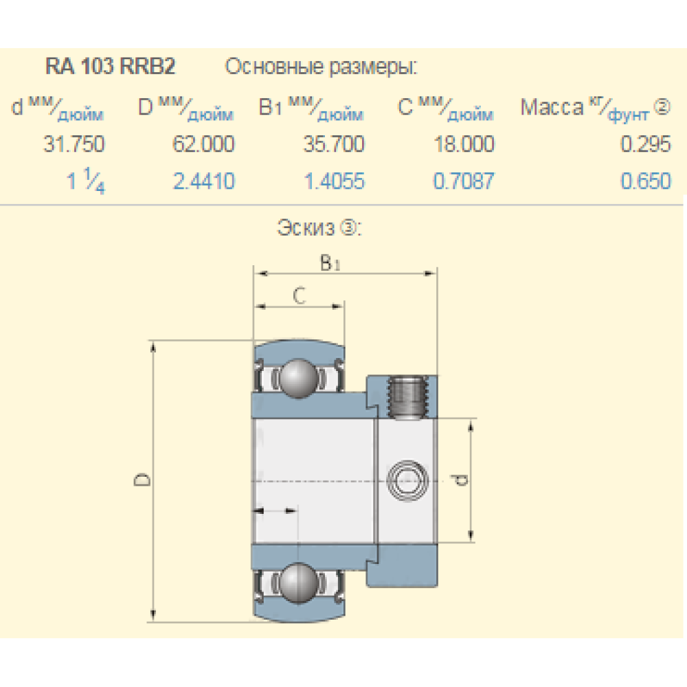 160796C91 підшипник CASE аналог RA103RRB2, HC205-16 PEER