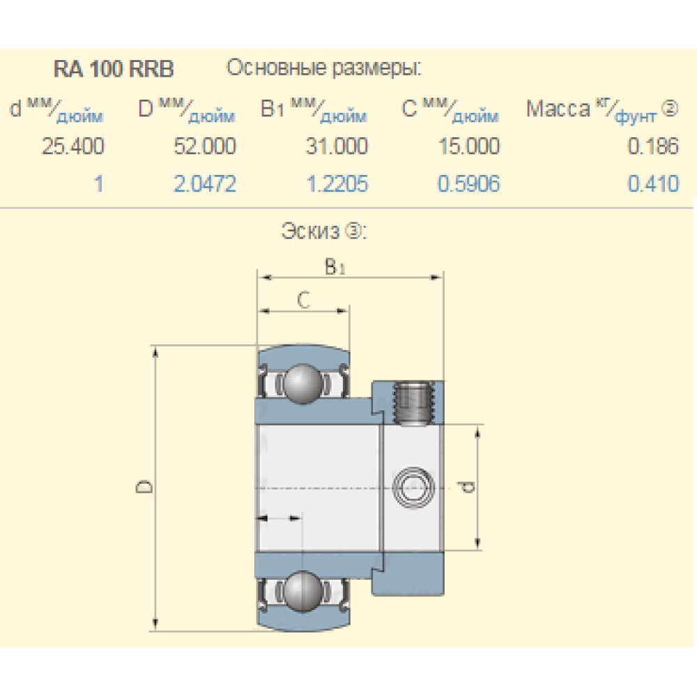 214366C91 подшипник CASE аналог RA100RRB, FH205-16 PEER