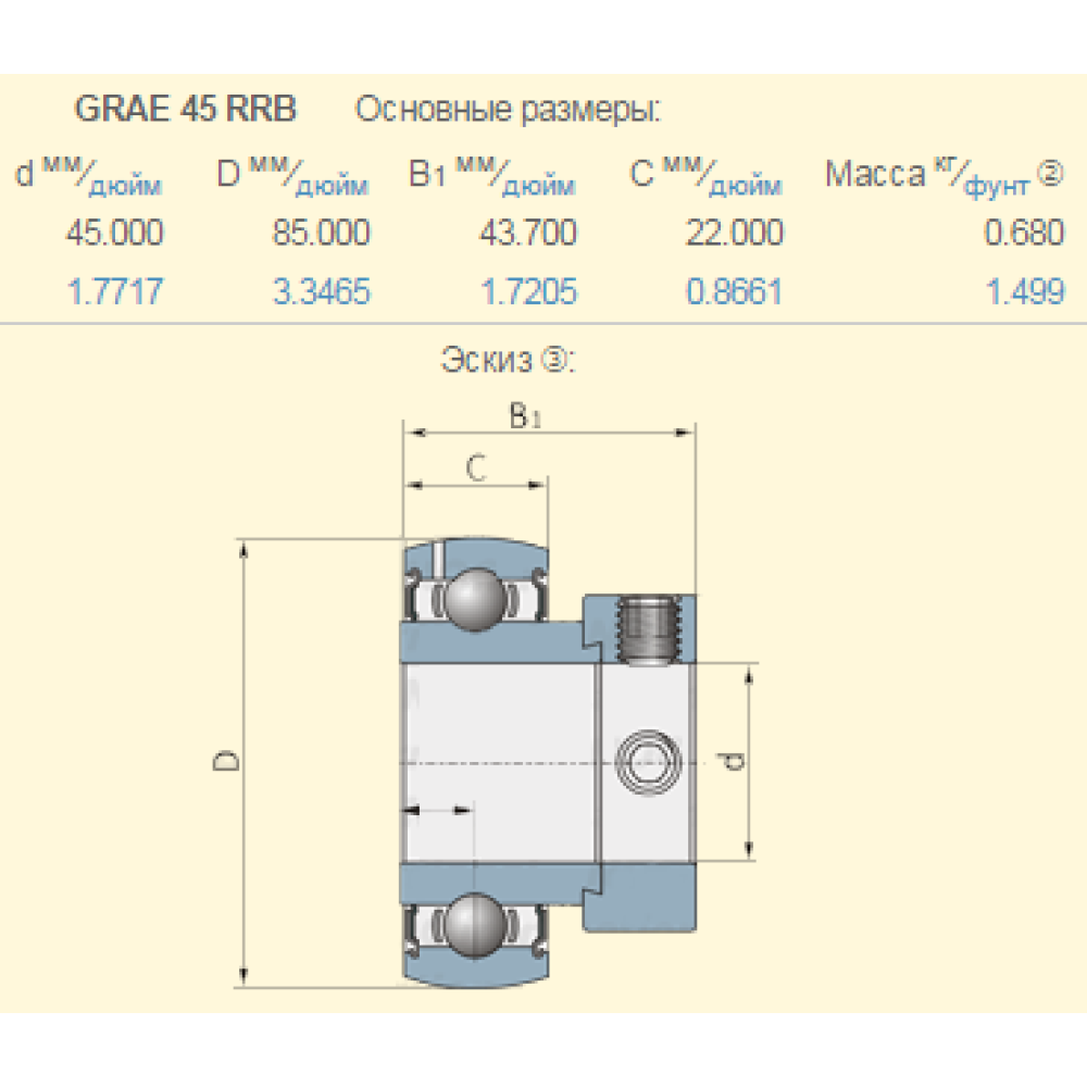 GRAE45RRB підшипник
