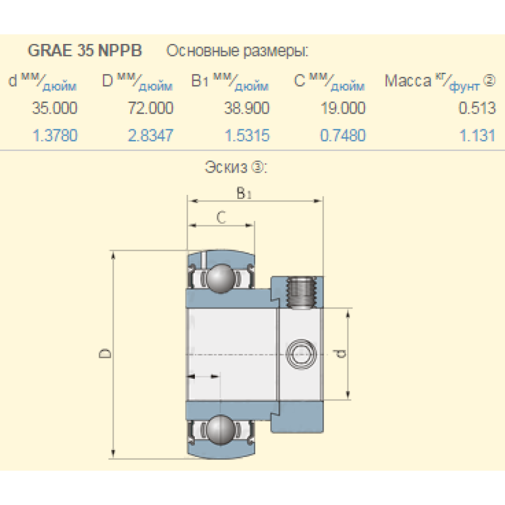 GRAE35NPPB подшипник