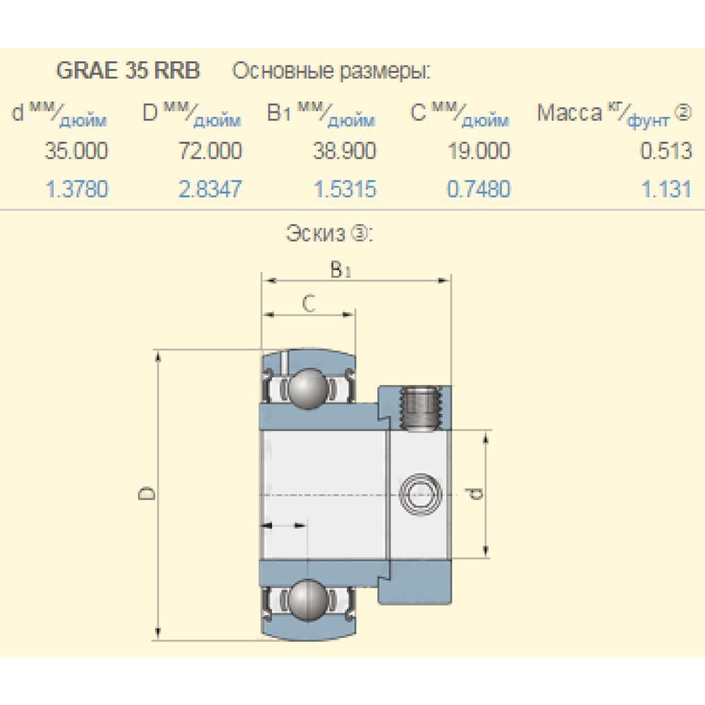GRAE35RRB підшипник
