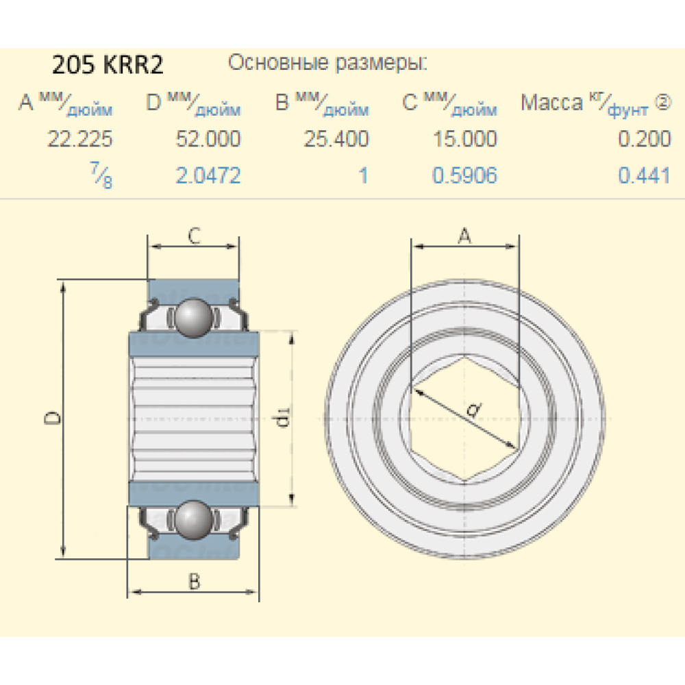 842696M1 підшипник аналог 205KRR2C1
