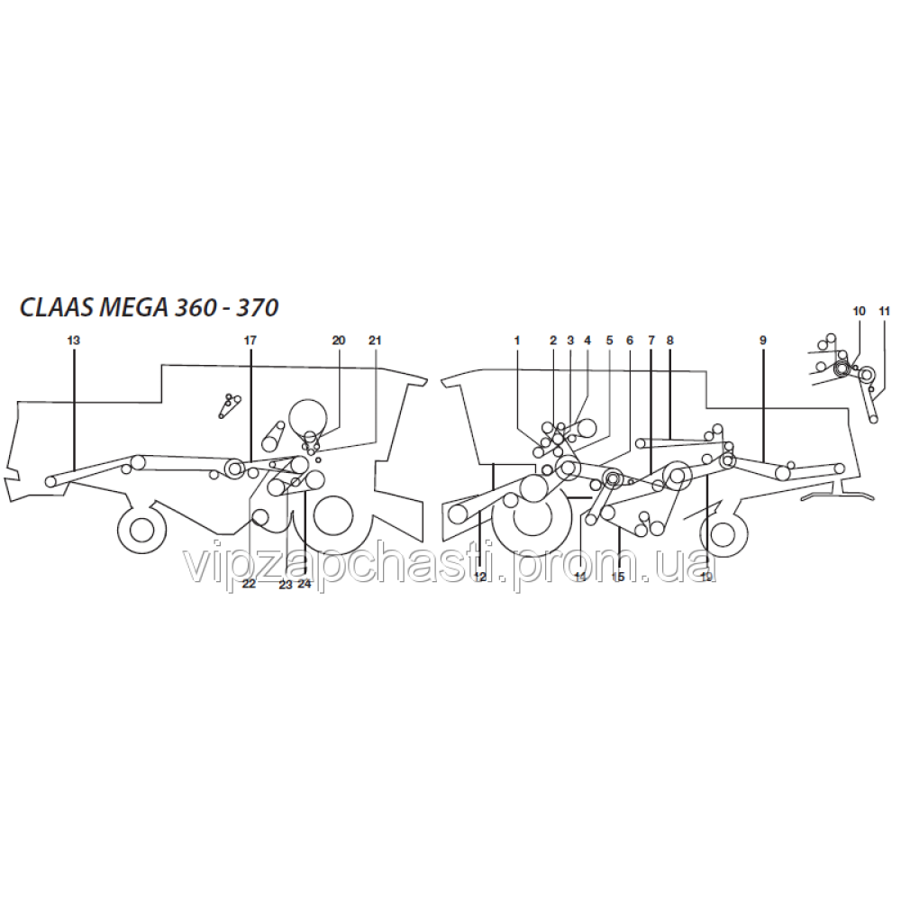 Ремені на комбайн Claas Mega 370