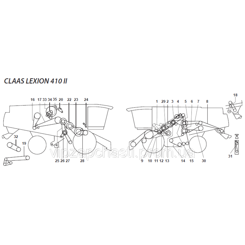 Ремені на комбайн Claas Lexion-410 II
