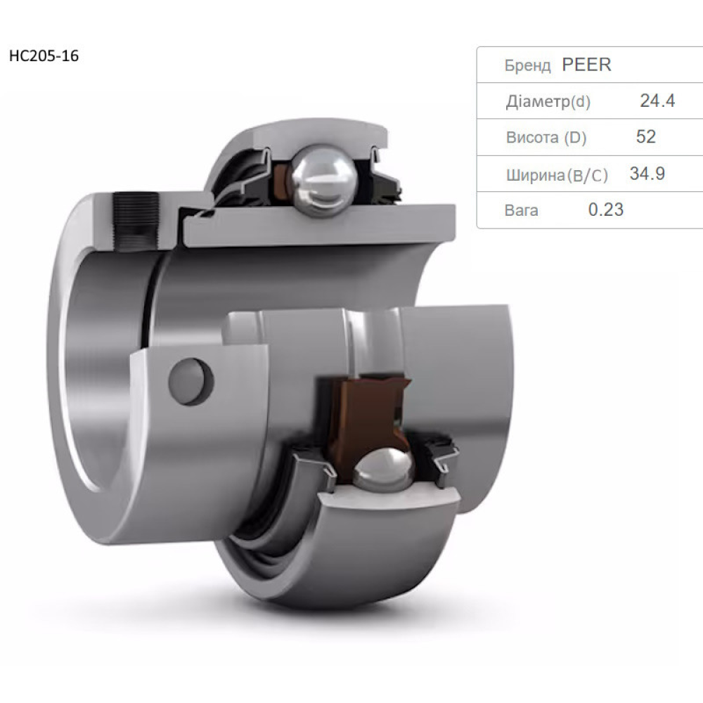 AH214862 підшипник John Deere HC205-16 PEER
