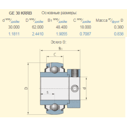 D41708600 підшипник Massey Ferguson GE30KRRB, HC206-30 PEER