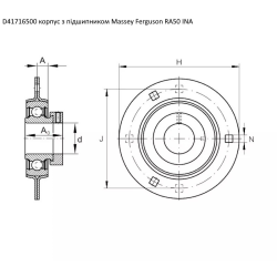D41716500 корпус з підшипником Massey Ferguson RA50 INA