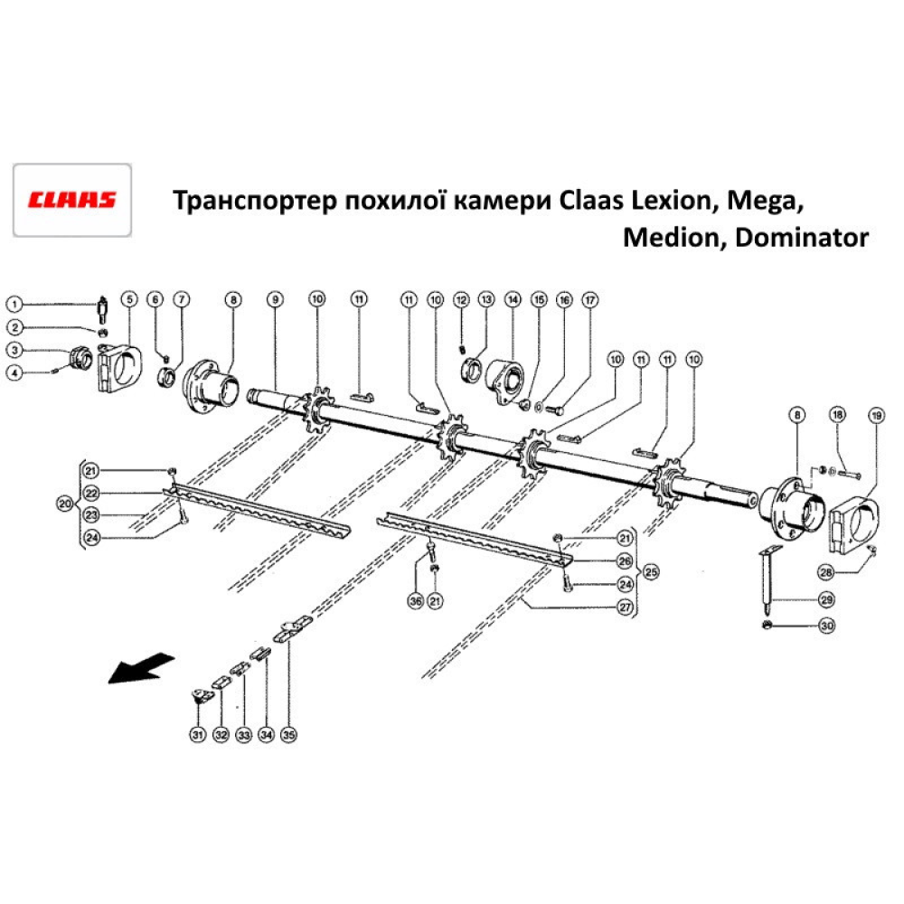 Звездочка транспортера наклонной камеры Z-9, B-45 mm Claas Lexion, Mega, Medion, Dominator, 680582.3