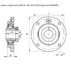D41711000 корпус із підшипником Massey Ferguson RME45 - INA