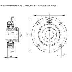 D41716400 корпус із підшипником Massey Ferguson GE65KRB, RME65