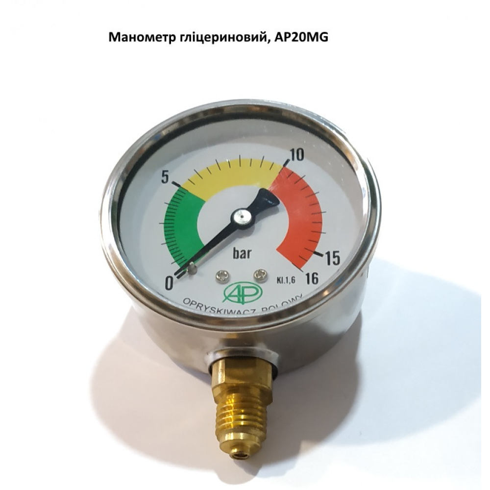 Манометр гліцериновий Польща (різь М12х1,5) AP20MG