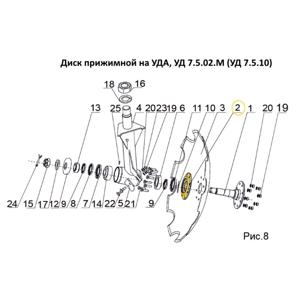 Диск притискний на УДА, УД 7.5.02.М (УД 7.5.10)