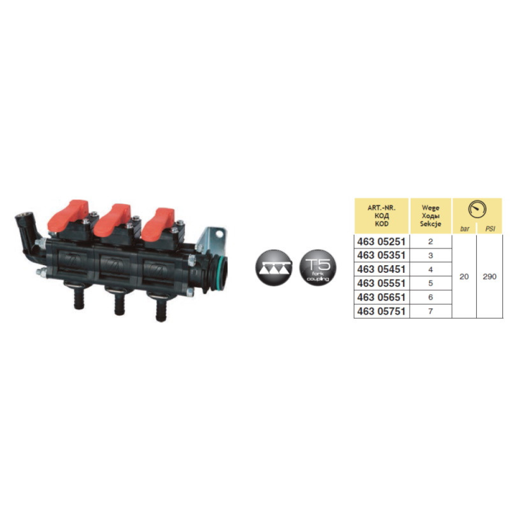 Секція регулятора тиску 3 секції (під скобу) T5M Arag 46305351