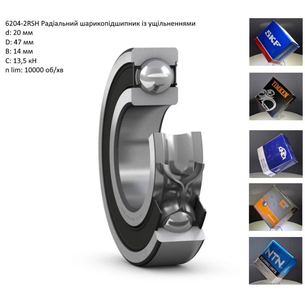 6204-2RS підшипник SKF 20х47х14