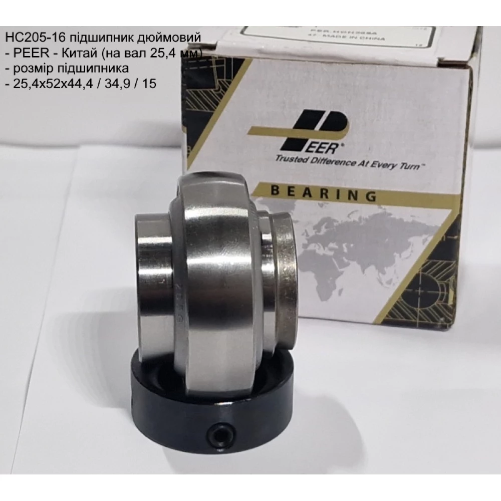 HC205-16 підшипник дюймовий PEER - Китай (на вал 25,4мм)
