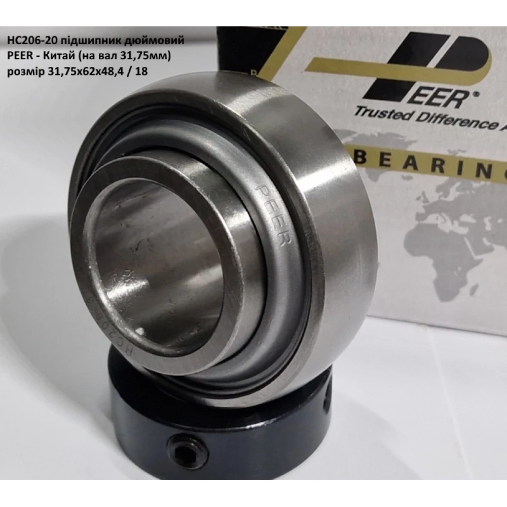 HC206-20 підшипник дюймовий PEER - Китай (на вал 31,75мм)