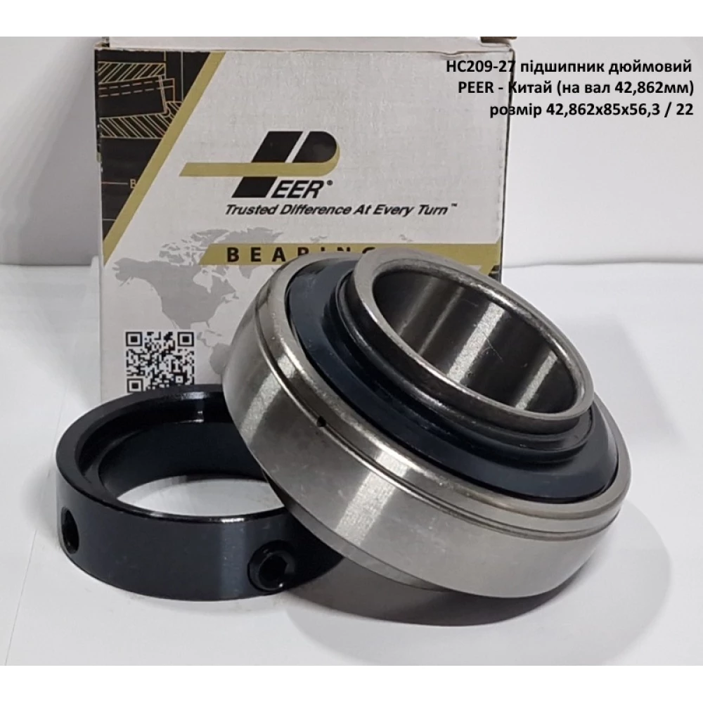 HC209-27 підшипник дюймовий PEER - Китай (на вал 42,862мм)