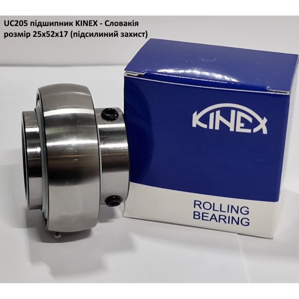 UC205 підшипник KINEX - Словакія 25х52х17 (підсилиний захист)