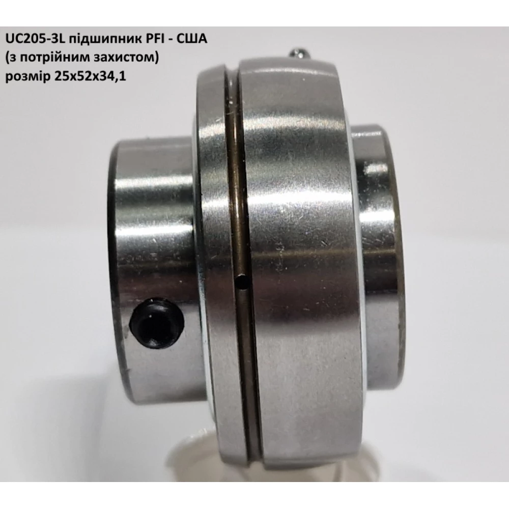 UC205-3L підшипник PFI - США 25х52х34,1 (з потрійним захистом)