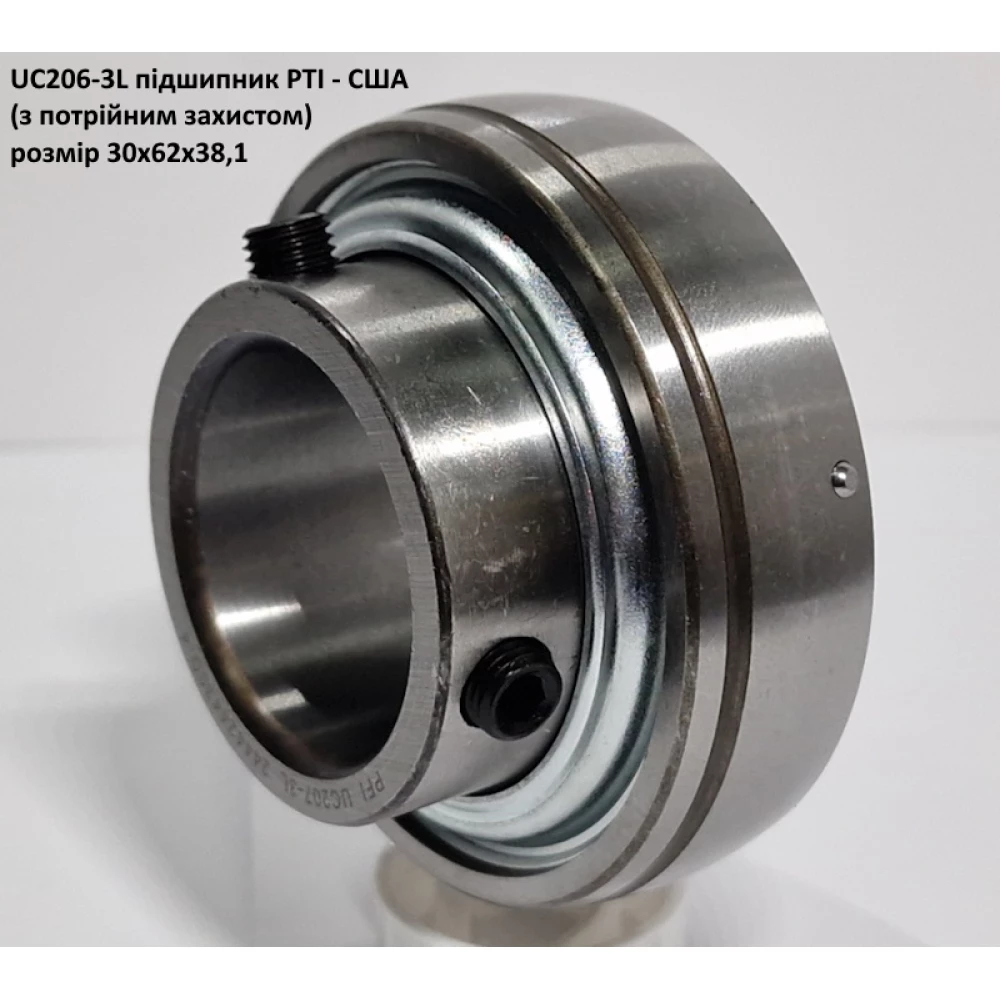 UC206-3L підшипник PTI - США 30х62х38,1 (з потрійним захистом)