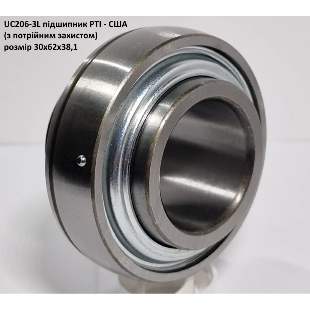UC206-3L підшипник PTI - США 30х62х38,1 (з потрійним захистом)