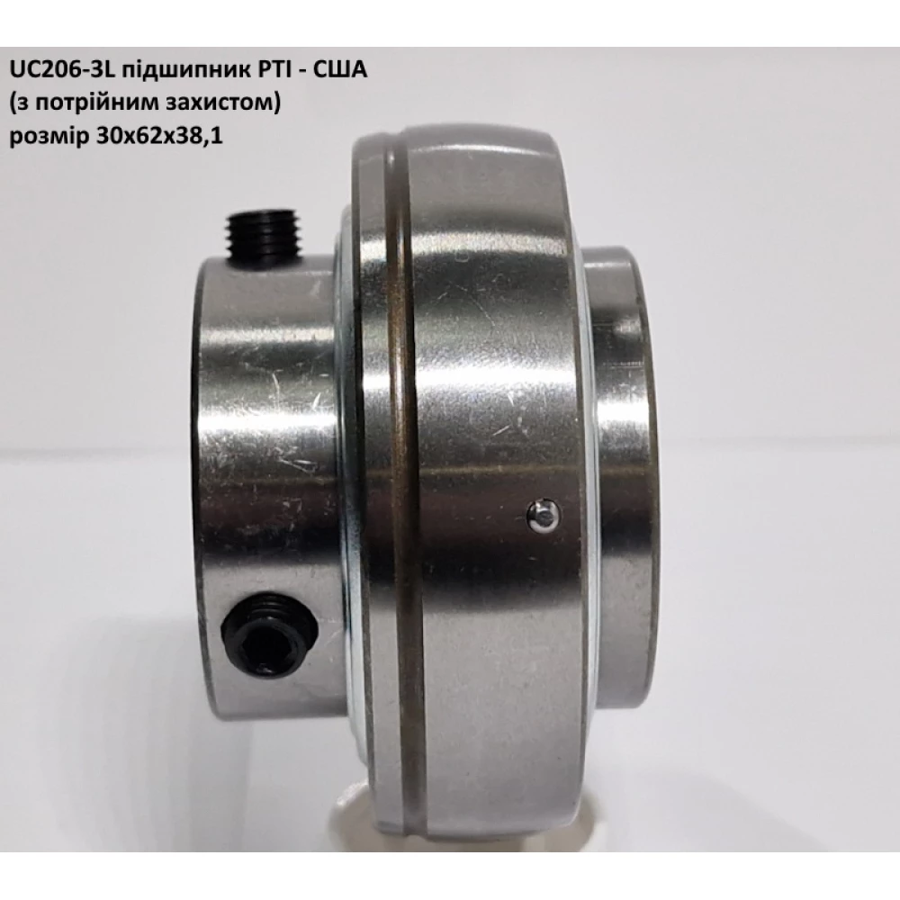 UC206-3L підшипник PTI - США 30х62х38,1 (з потрійним захистом)