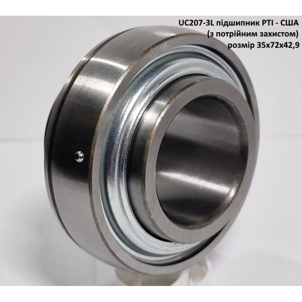 UC207-3L підшипник PTI - США 35х72х42,9 (з потрійним захистом)