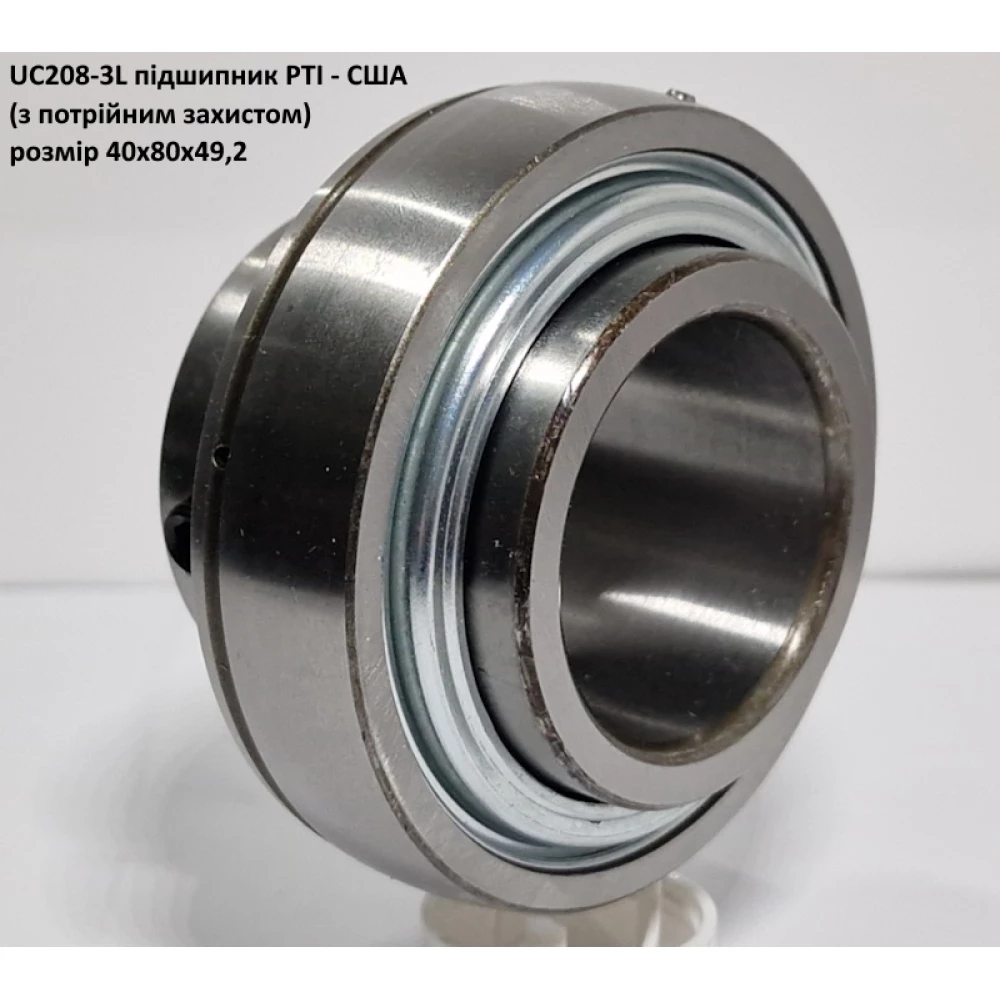 UC208-3L підшипник PTI - США 40х80х49,2 (з потрійним захистом)