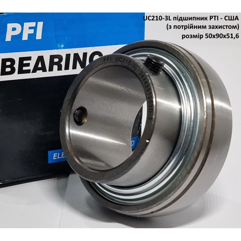 UC210-3L підшипник PTI - США 50х90х51,6 (з потрійним захистом)