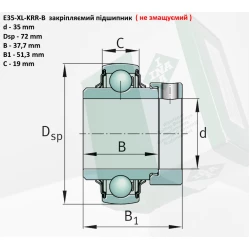 E35KRRB підшипник (не змащуваний) INA