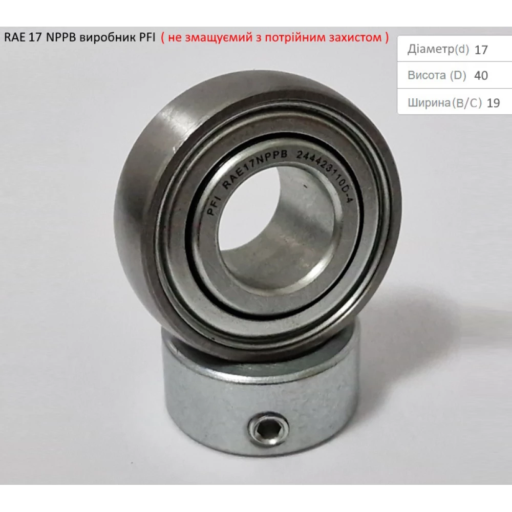 RAE 17 NPPB підшипник PFI-США (не змащуємий - з посиленим захистом)