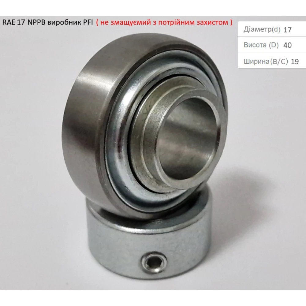 RAE 17 NPPB підшипник PFI-США (не змащуємий - з посиленим захистом)