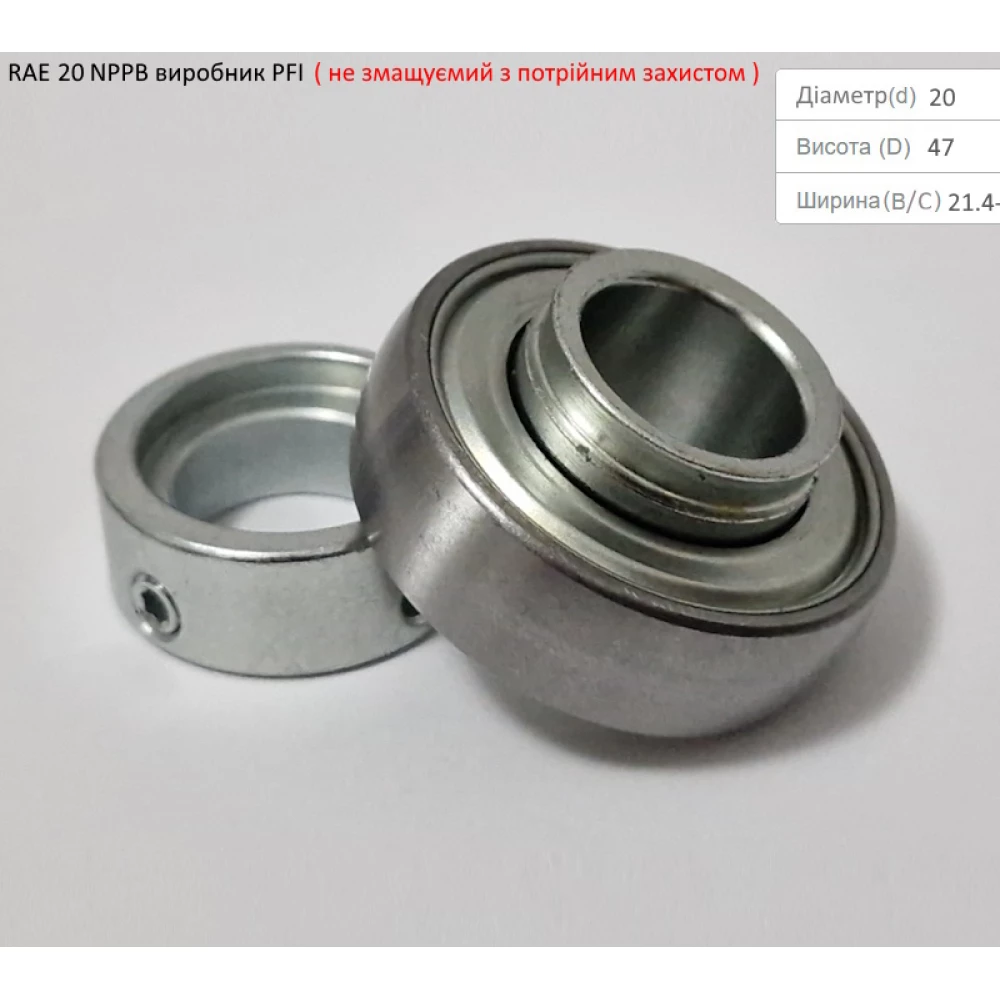 RAE 20 NPPB підшипник PFI-США (не змащуємий - з посиленим захистом)