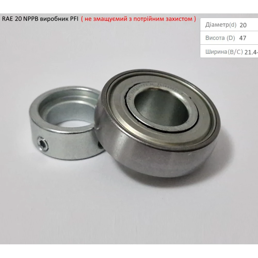 RAE 20 NPPB підшипник PFI-США (не змащуємий - з посиленим захистом)