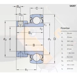 SA 207 підшипник CT - Китай 35х72х38,9 SA 207 підшипник CT - Китай 35х72х38,9