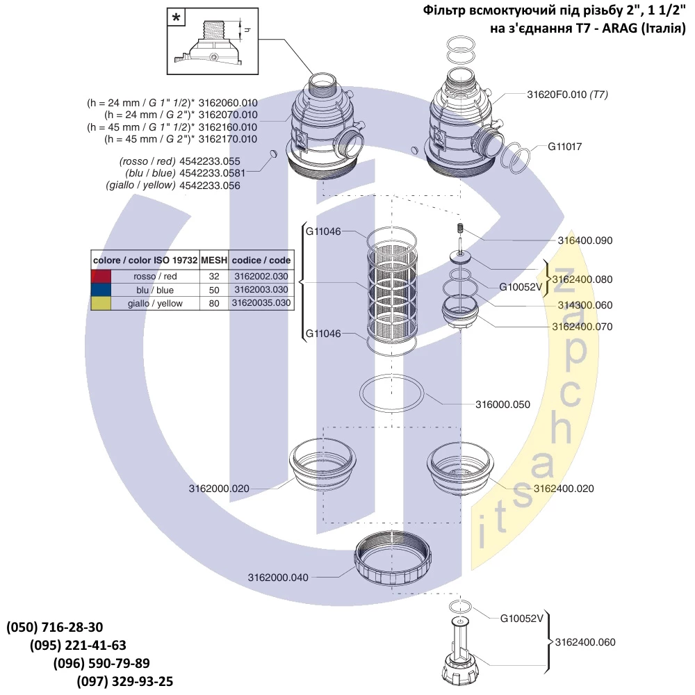 1 1/2" фільтр всмоктуючий (під рукав 40мм) 3162453