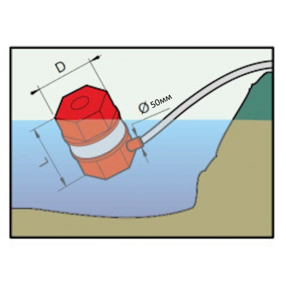2" фільтр плаваючий H=203 під рука 50мм ARAG 3073050