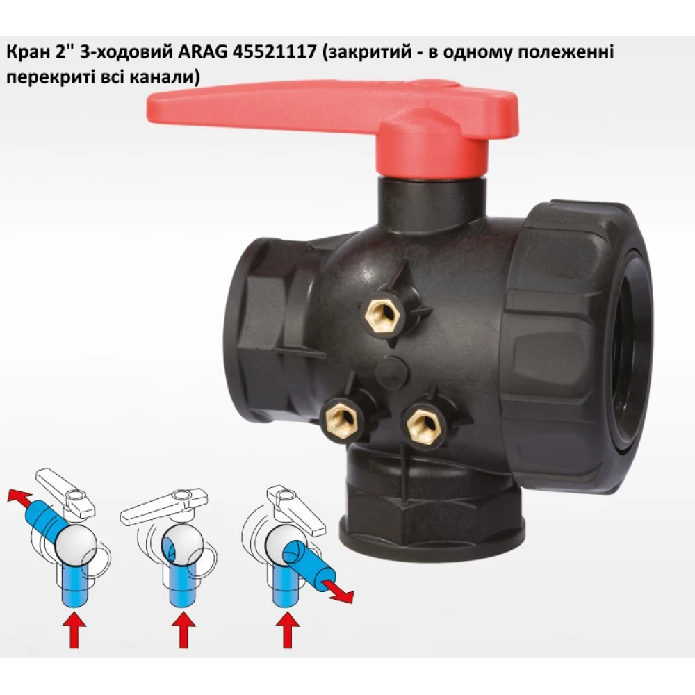 2" кран 3-х ходовий ARAG 45521117 (закритий)
