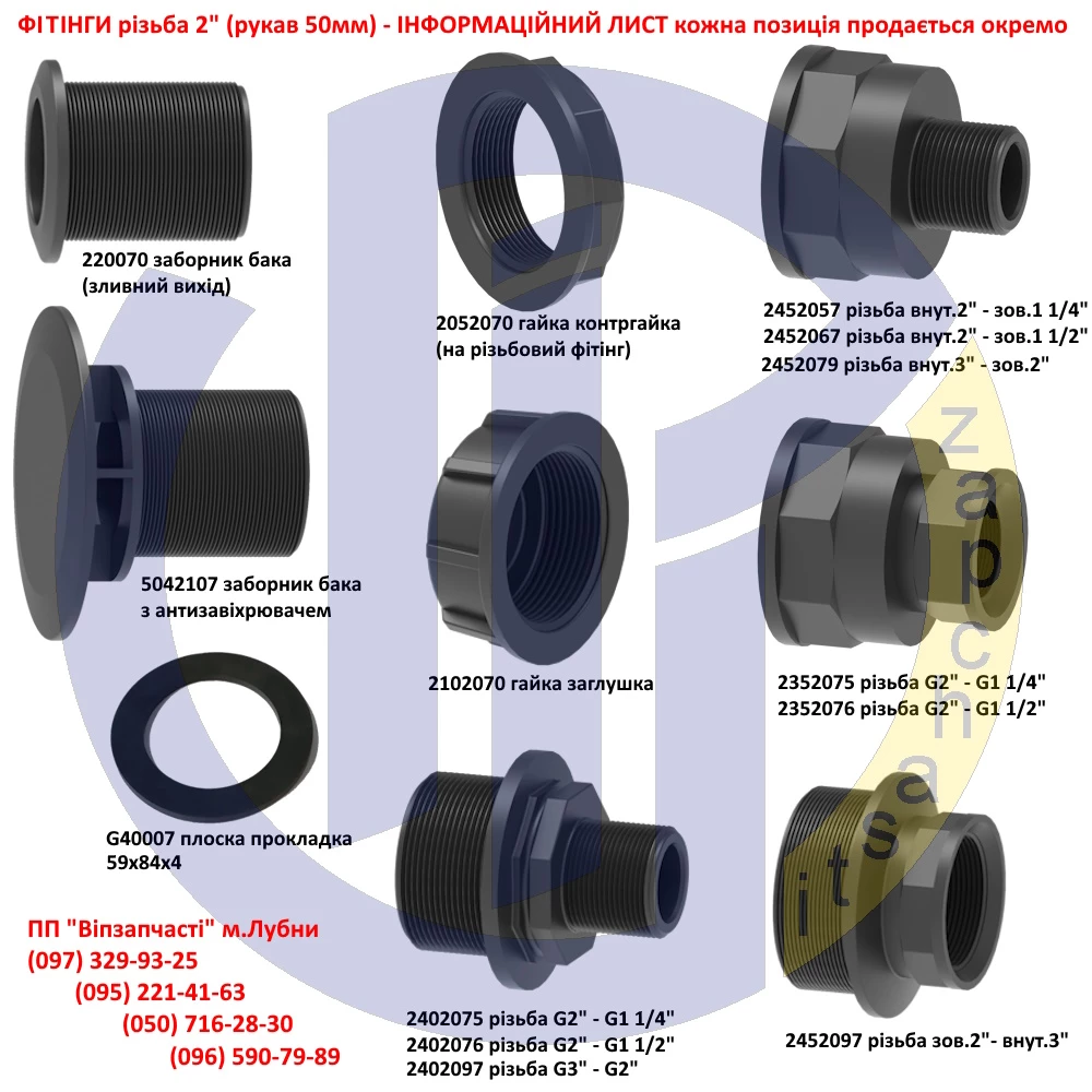 Фітинги на бочку КАС