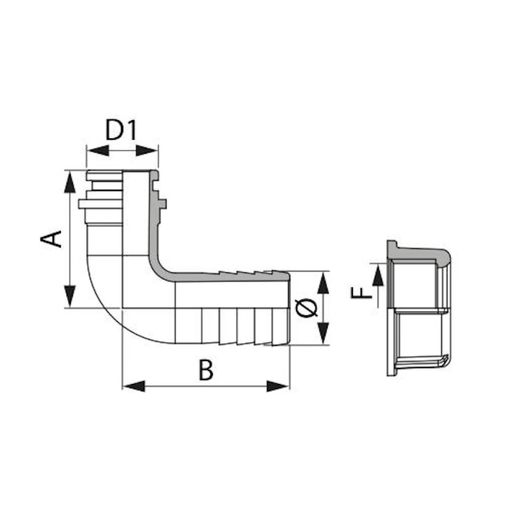  Фітінг під гайку ARAG (кут 90 град)