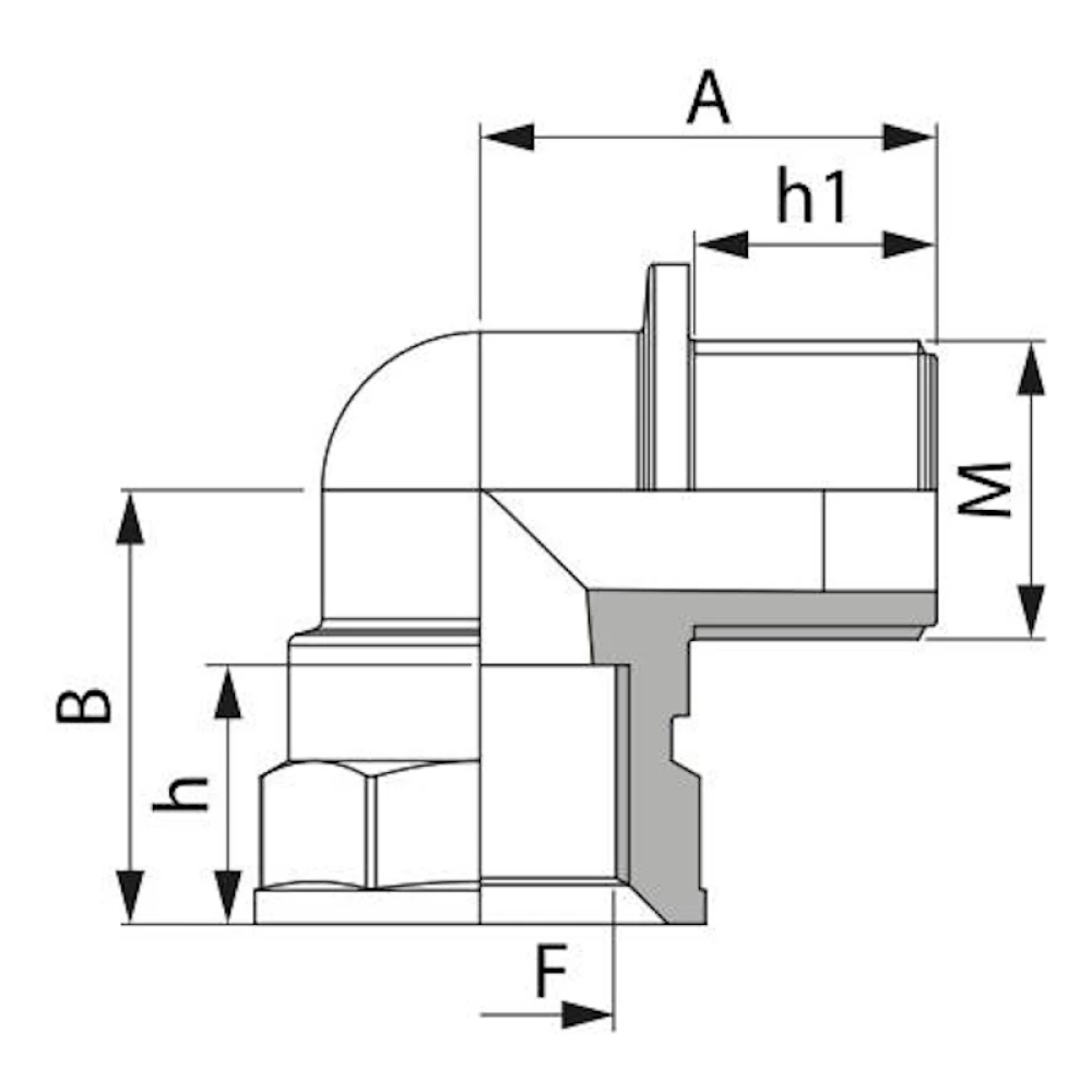  Коліно різьба внутрішня / зовнішня ARAG