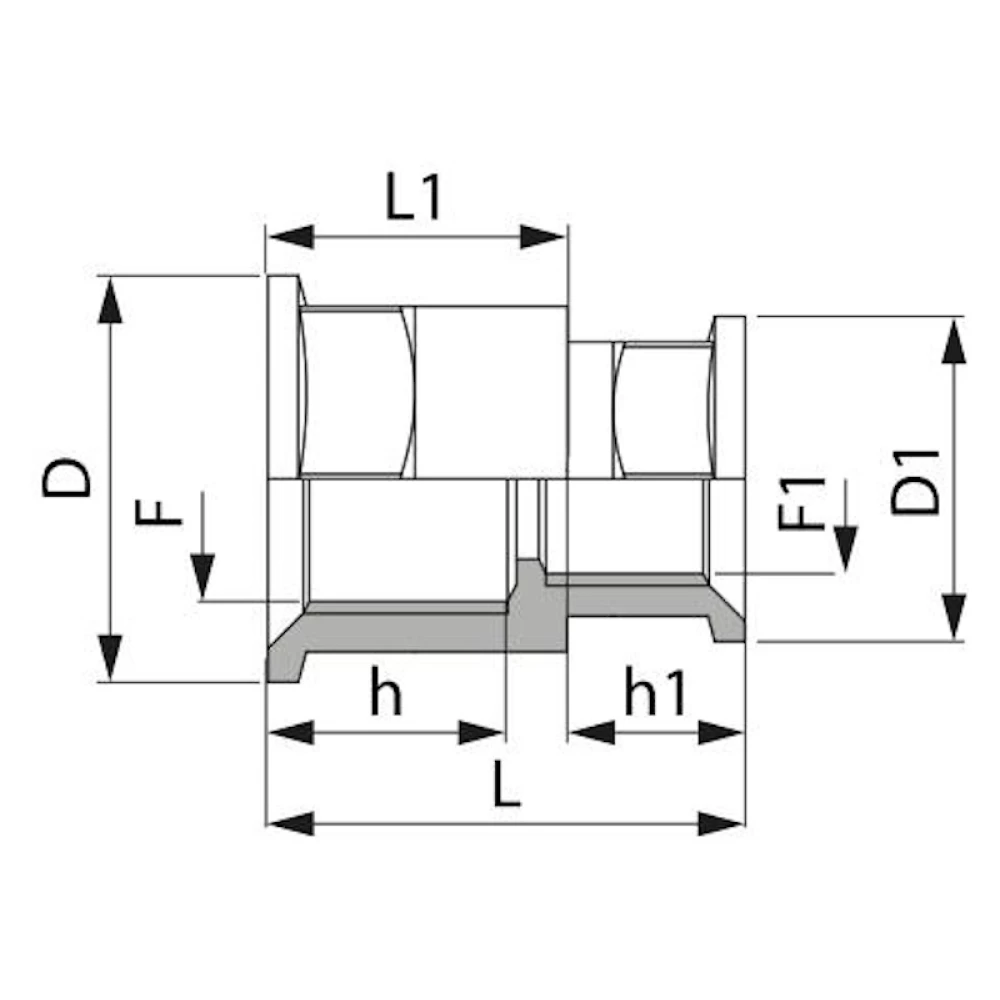  Перехідник різьба внутрішня / внутрішня ARAG