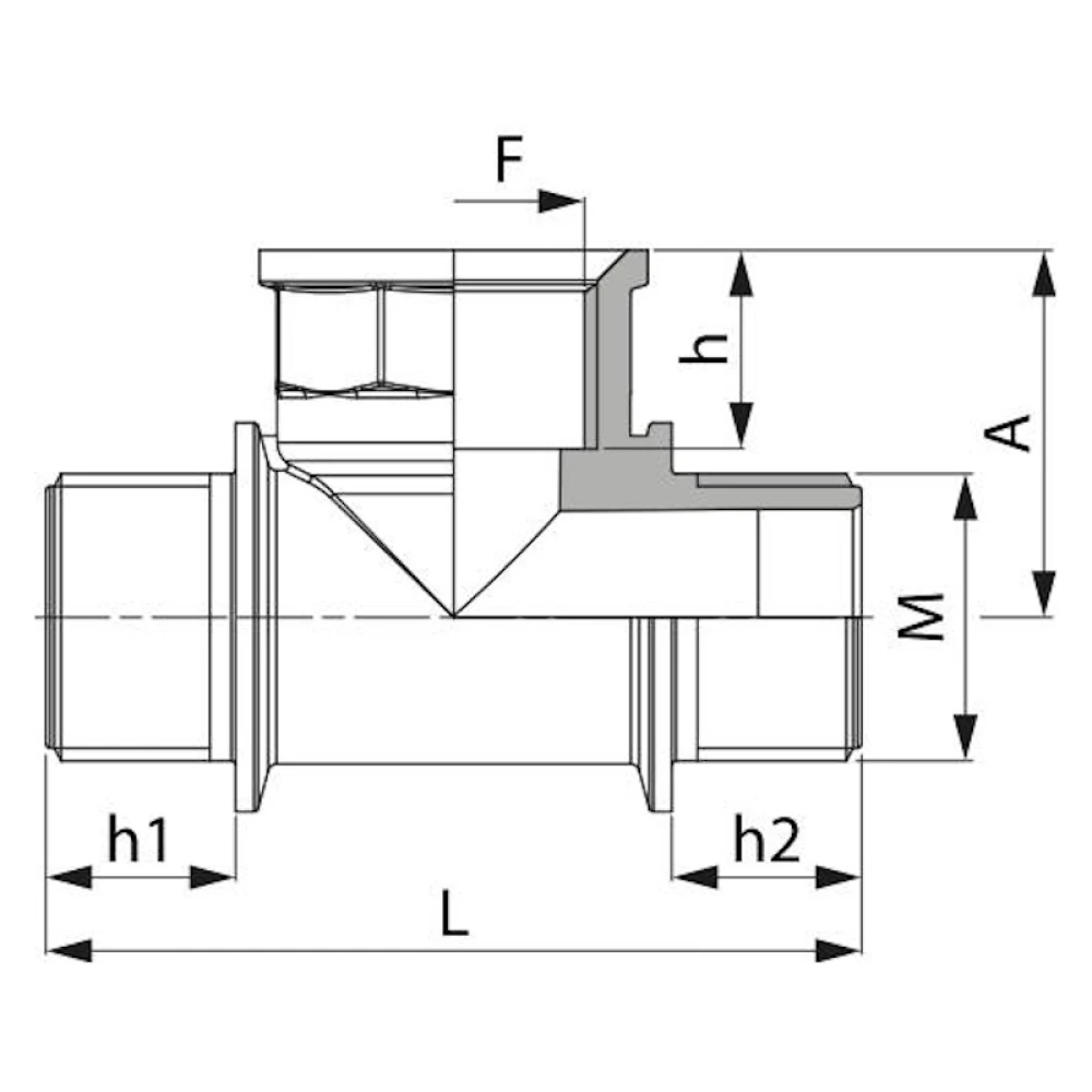  Трійник різьба зовнішня / внутрішня ARAG