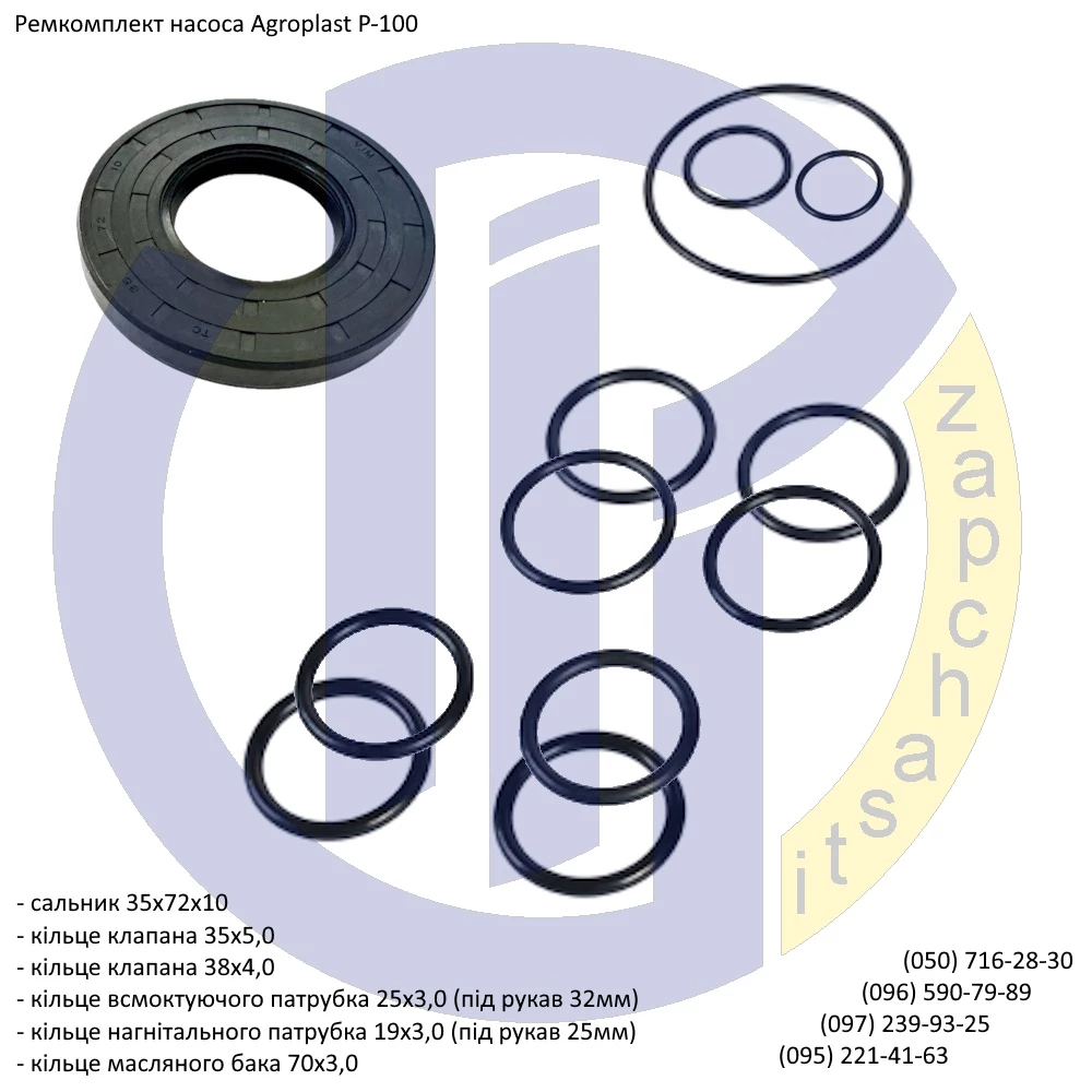 Ремкомплект насоса Agroplast P-100