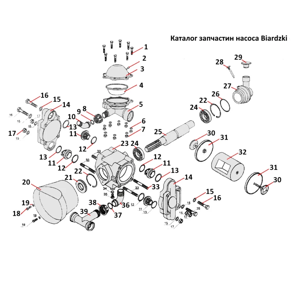  Запчастини на насос Biardzki P120